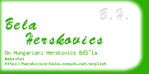 bela herskovics business card